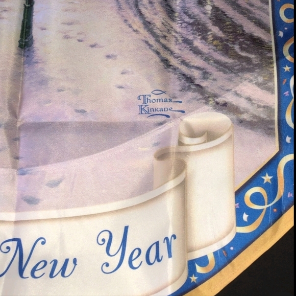Thomas Kinkade Year of Glad Tidings Happy New Year Winter Scene Flag with COA - Picture 2 of 8